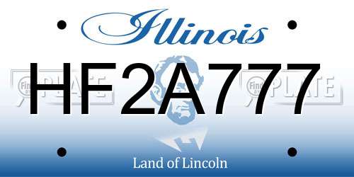 HF2A777 Illinois License Plate