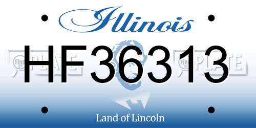 HF36313 Illinois License Plate