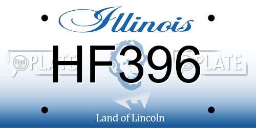 HF396 Illinois License Plate