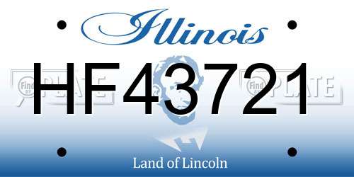 HF43721 Illinois License Plate