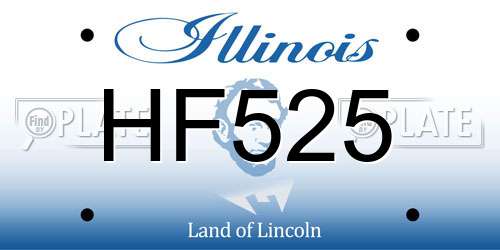 HF525 Illinois License Plate