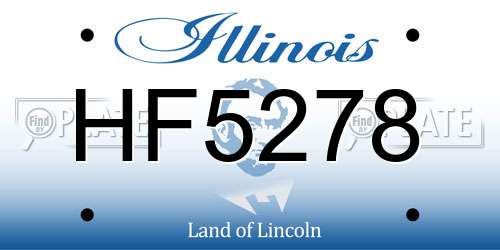 HF5278 Illinois License Plate