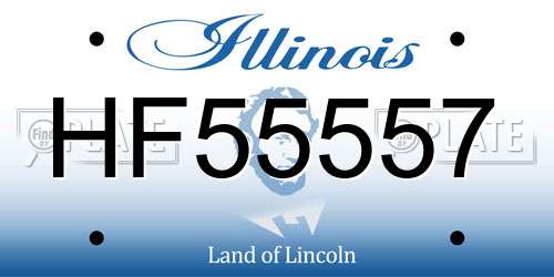 HF55557 Illinois License Plate