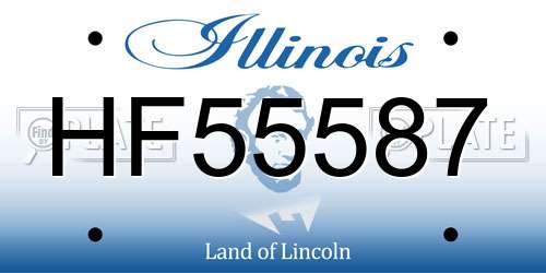 HF55587 Illinois License Plate