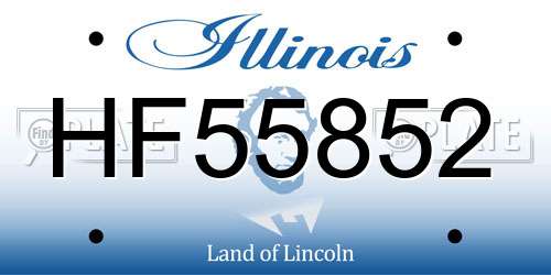 HF55852 Illinois License Plate
