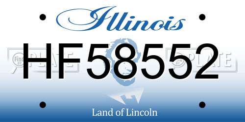 HF58552 Illinois License Plate
