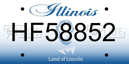 HF58852 Illinois License Plate