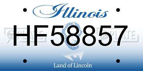 HF58857 Illinois License Plate