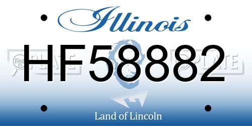 HF58882 Illinois License Plate