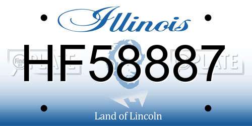 HF58887 Illinois License Plate