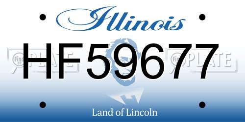 HF59677 Illinois License Plate