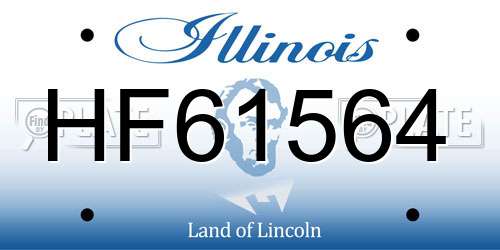 HF61564 Illinois License Plate
