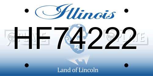 HF74222 Illinois License Plate