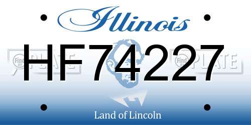 HF74227 Illinois License Plate