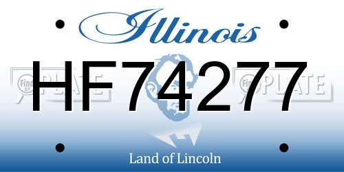 HF74277 Illinois License Plate