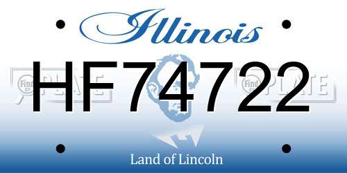 HF74722 Illinois License Plate