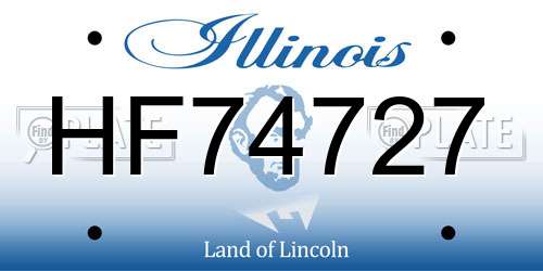 HF74727 Illinois License Plate