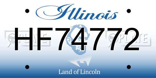 HF74772 Illinois License Plate