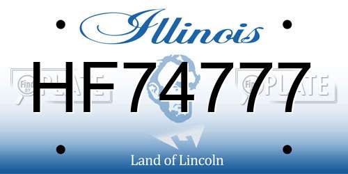 HF74777 Illinois License Plate