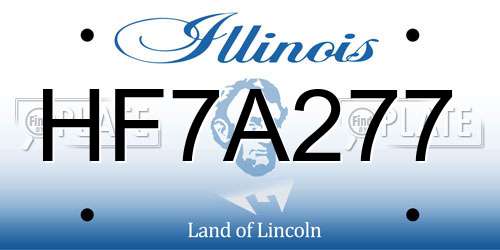 HF7A277 Illinois License Plate