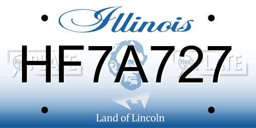 HF7A727 Illinois License Plate
