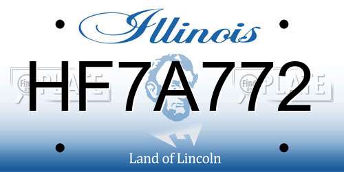 HF7A772 Illinois License Plate