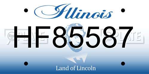 HF85587 Illinois License Plate