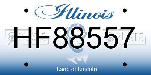 HF88557 Illinois License Plate
