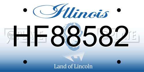 HF88582 Illinois License Plate