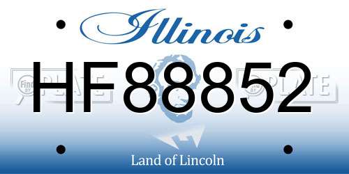 HF88852 Illinois License Plate
