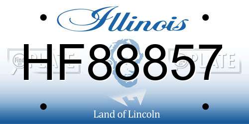 HF88857 Illinois License Plate
