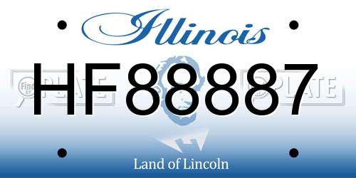 HF88887 Illinois License Plate