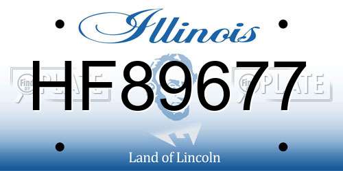 HF89677 Illinois License Plate