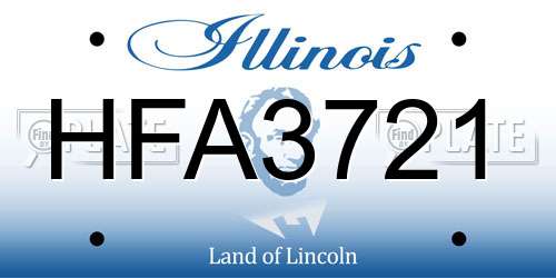 HFA3721 Illinois License Plate