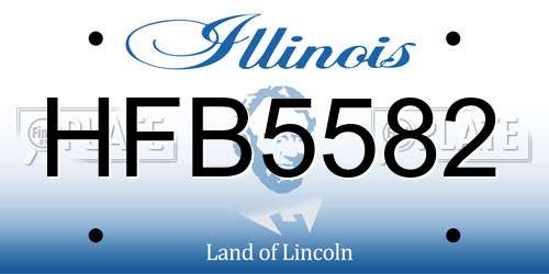 HFB5582 Illinois License Plate
