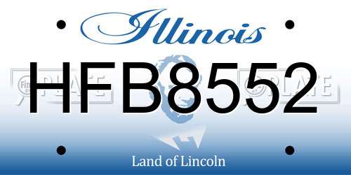 HFB8552 Illinois License Plate