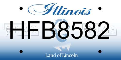 HFB8582 Illinois License Plate