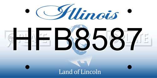 HFB8587 Illinois License Plate