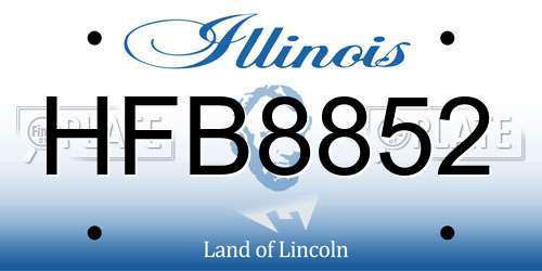 HFB8852 Illinois License Plate