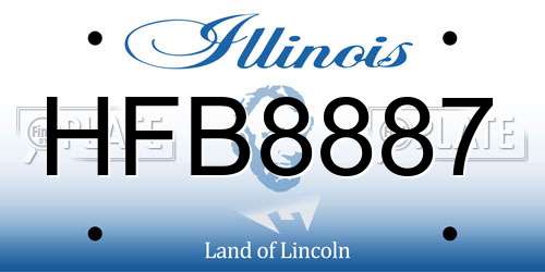 HFB8887 Illinois License Plate