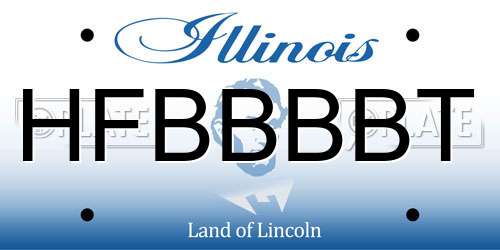HFBBBBT Illinois License Plate