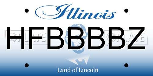 HFBBBBZ Illinois License Plate