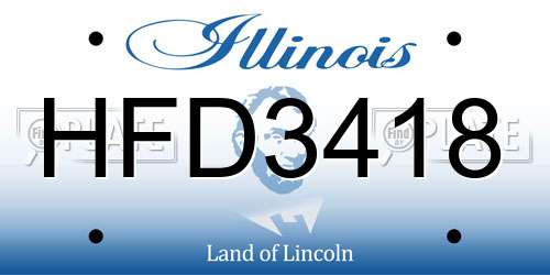 HFD3418 Illinois License Plate