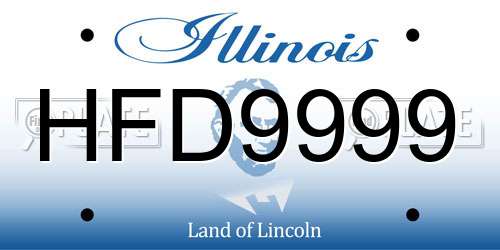 HFD9999 Illinois License Plate