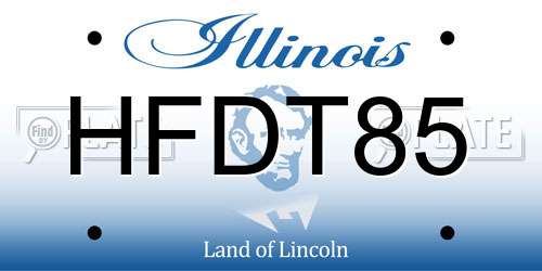 HFDT85 Illinois License Plate