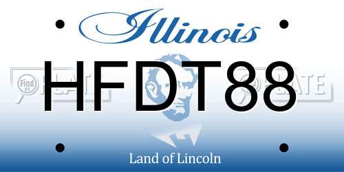 HFDT88 Illinois License Plate