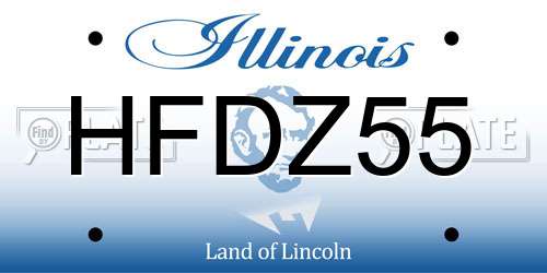 HFDZ55 Illinois License Plate
