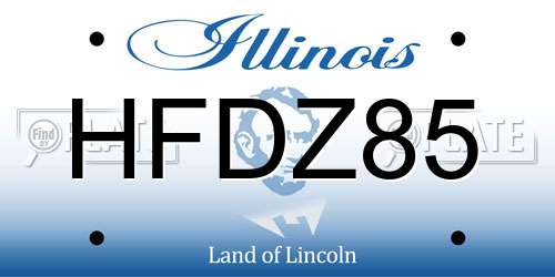 HFDZ85 Illinois License Plate