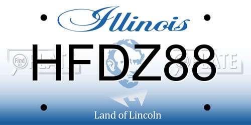 HFDZ88 Illinois License Plate