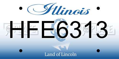 HFE6313 Illinois License Plate